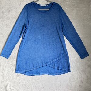 Soft Surroundings Hi Lo Tunic Top Womens XL Lagenlook Asymmetrical Hem Artsy